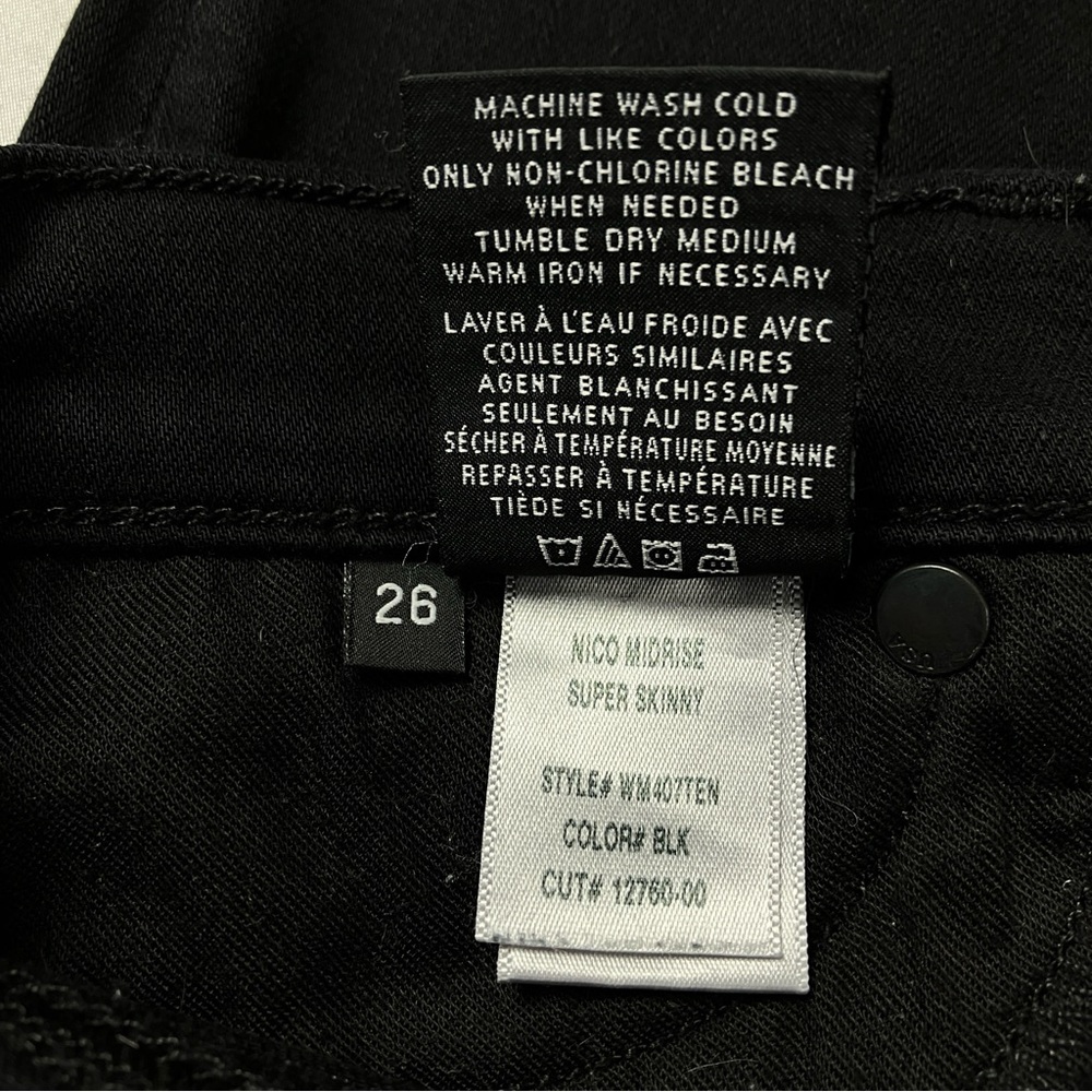 Hudson Jeans Nico Midrise Super Skinny Black Denim Size 24 25 26 - Picture 5 of 11